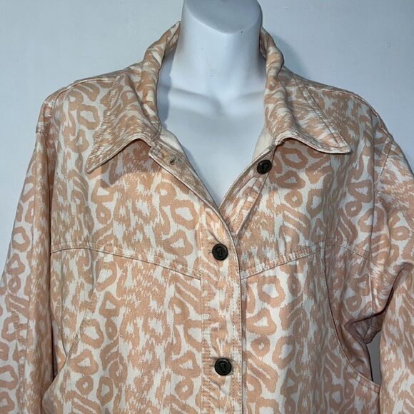ANTHROPOLOGIE Pilcro Printed Trucker Jacket-L - Picture 3 of 10